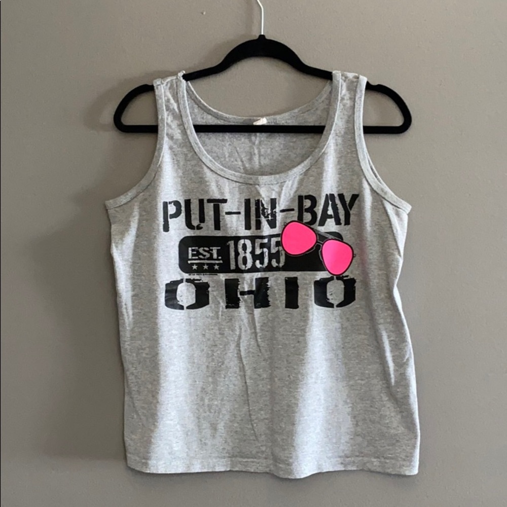 Ladies Put N Bay Ohio Grey/Pink Tank Top
